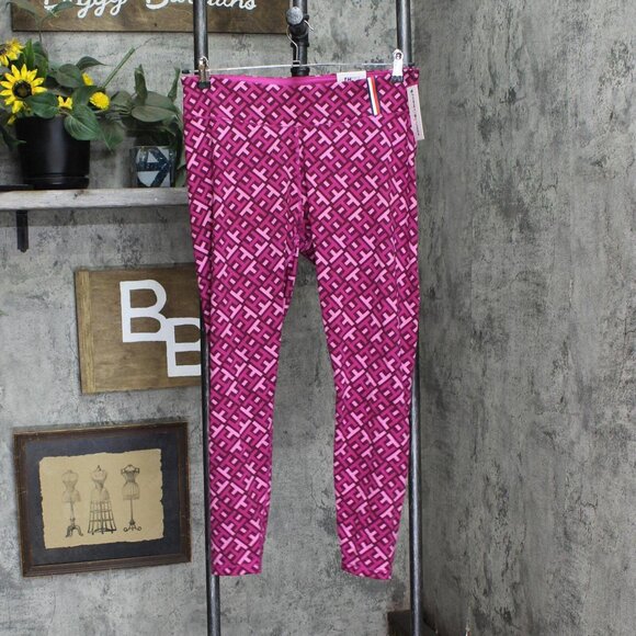 NWT Tommy Hilfiger Sport Womens Plus Printed High Rise Leggings TP26479X 1X Pink - Picture 3 of 6